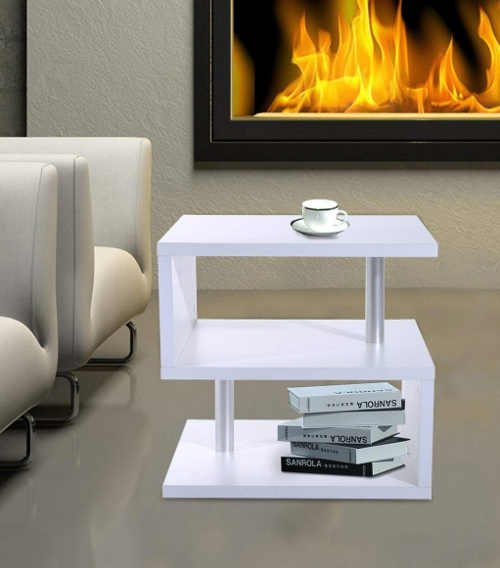 Bílý konferenční stolek do moderního obývacího pokoje