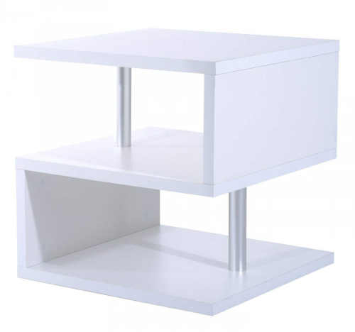 Moderní bílý konferenční stolek s otevřenou konstrukcí
