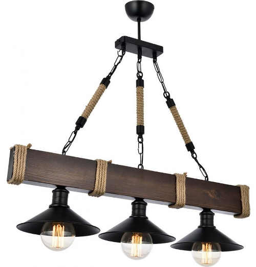 Stropní závěsná lampa dřevěný lustr Beacon