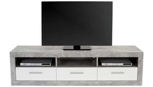 Praktický TV stolek s úložným prostorem bílo-šedý
