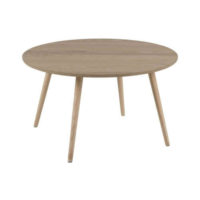 dřevěný kulatý stolek do obýváku