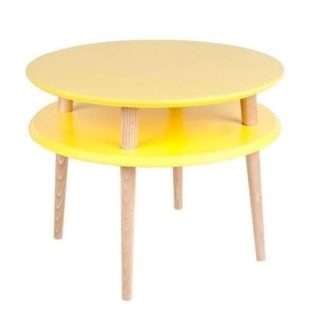 Žlutý kulatý designový konferenční stolek Ragaba UFO ⌀ 57 cm