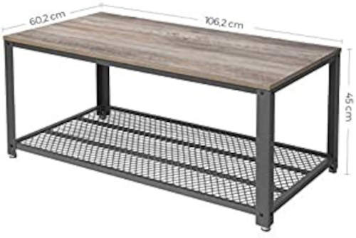 Konferenční stolek 106 x 60 cm kov a dřevo